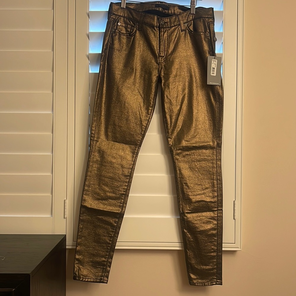 7 for mankind metallic jeans